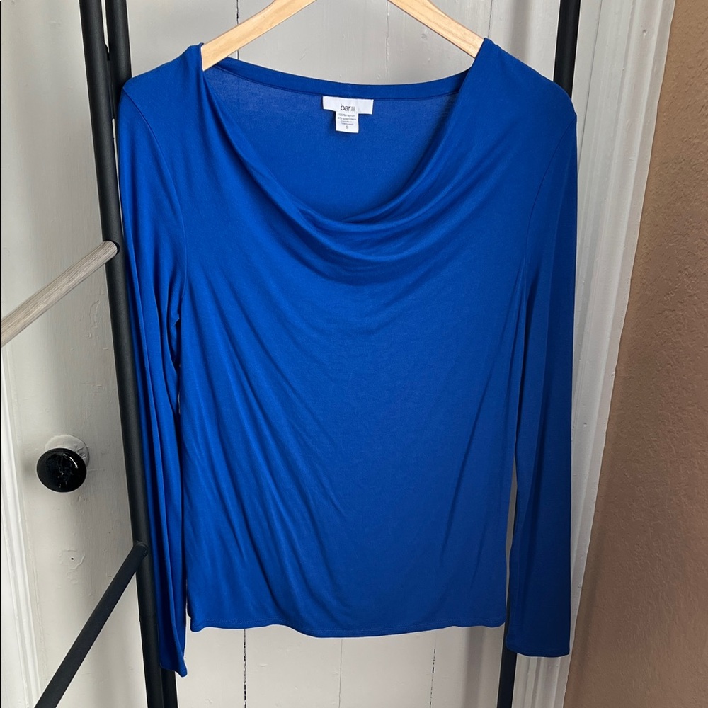 Bar III Cobalt Blue Long Sleeve Top
